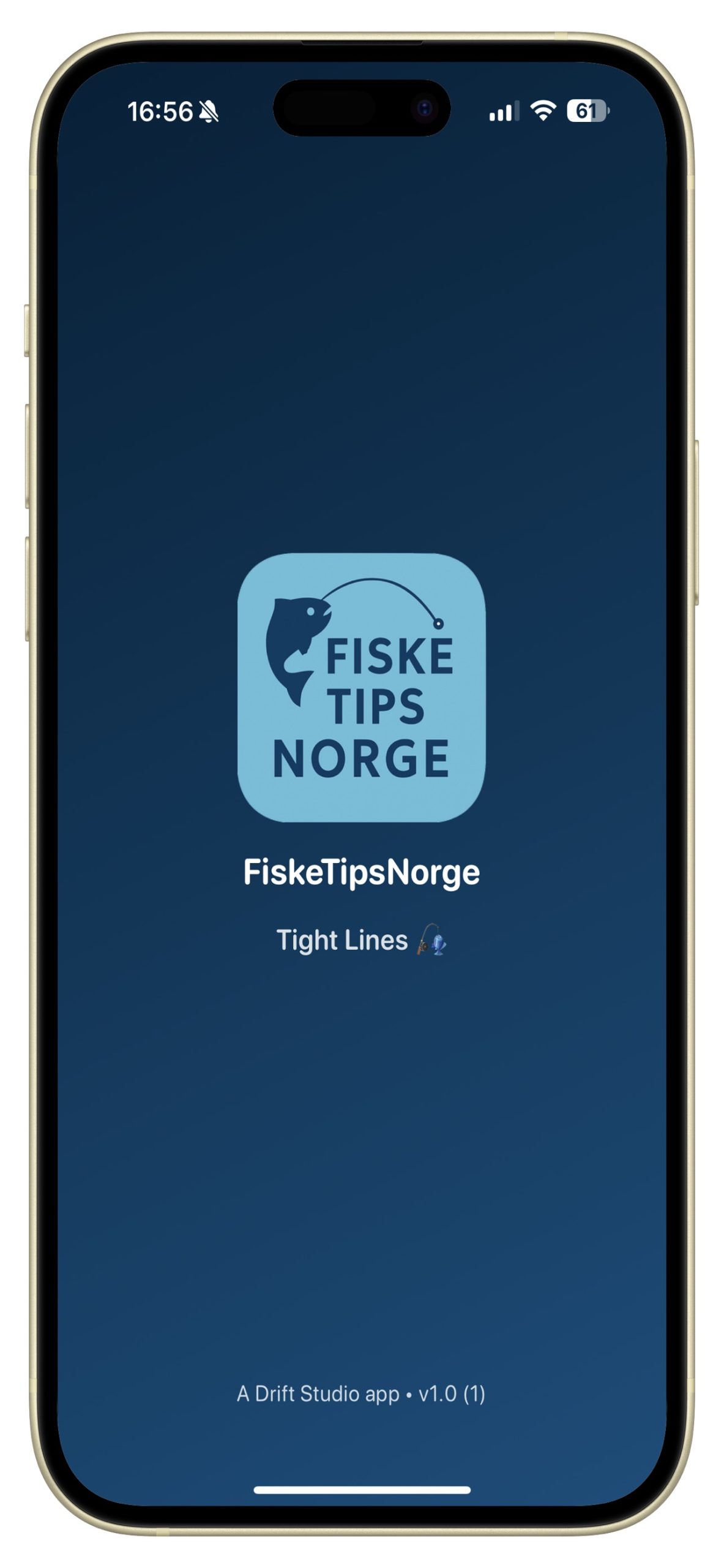 FisketipsNorge – oppstartsskjerm