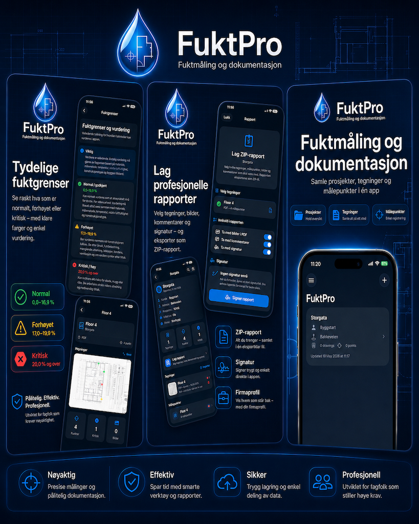 FuktPro app preview