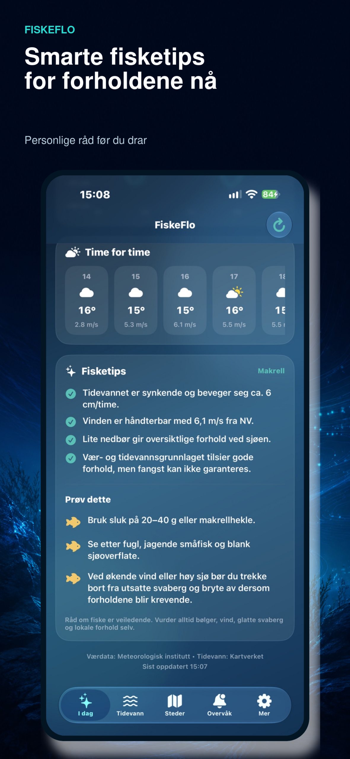 AI-fisketips basert på lokale forhold
