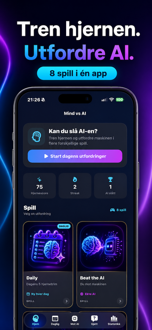 Mind vs AI – tren hjernen og utfordre AI
