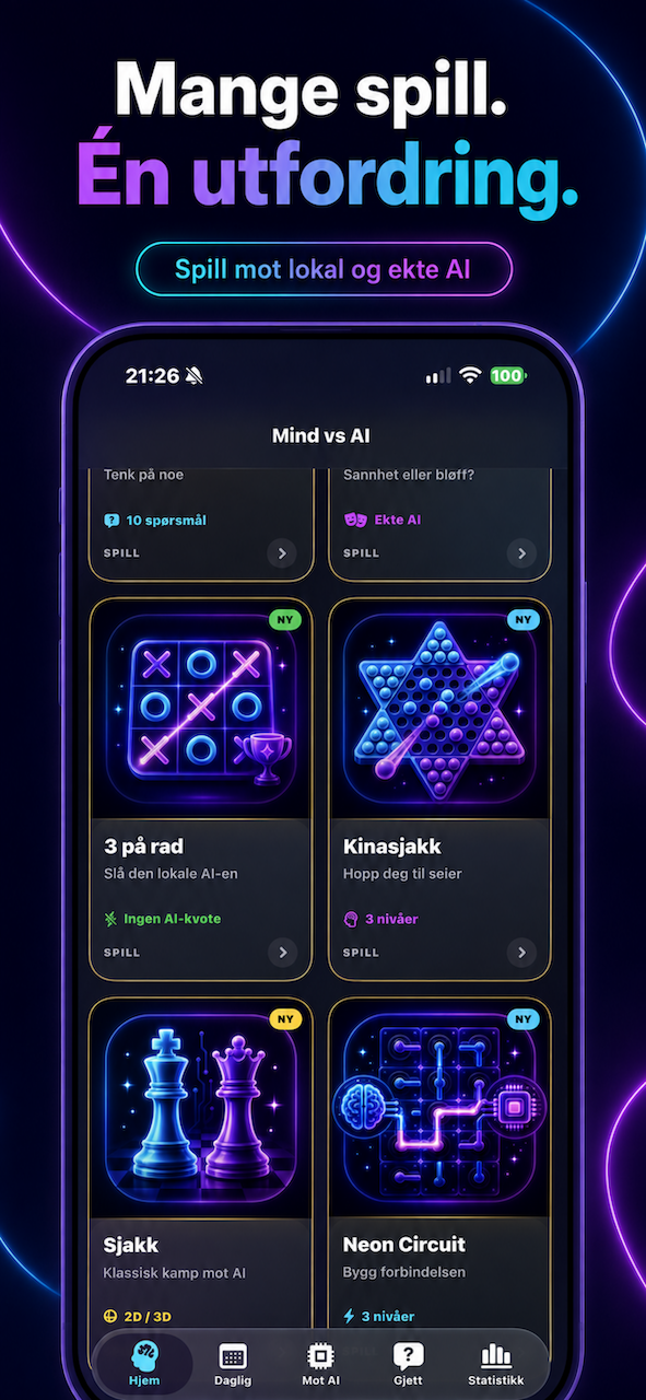Mind vs AI – oversikt over spill