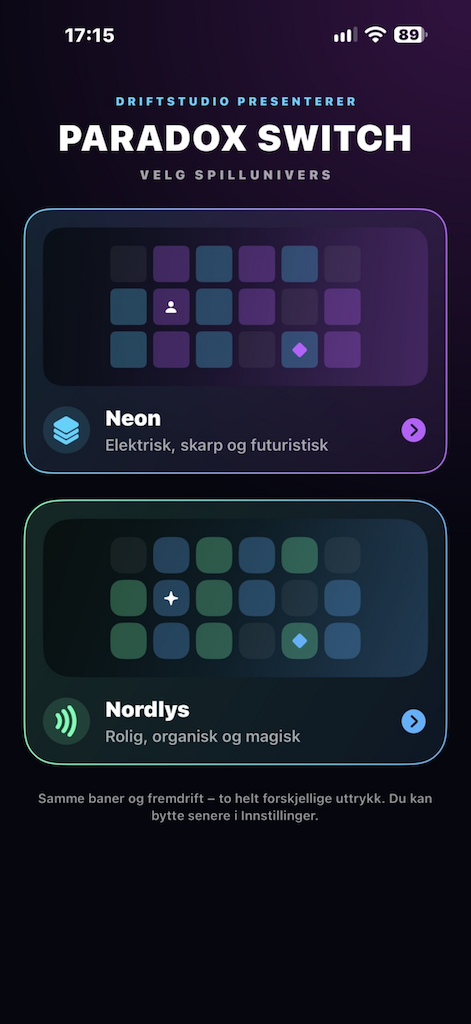 Paradox Switch – velg mellom Neon og Nordlys